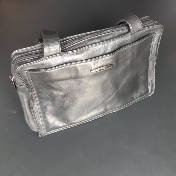 Tula Black Leather Shoulder Bag Purse 8 x 11.5 x 3 inches - Picture 3 of 16